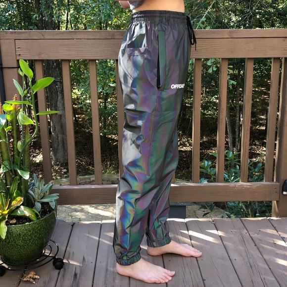 Unisex Rainbow Reflective Track Pants, Official RFLCTIV Squid Ink Dichroic Sz Sm - Picture 6 of 12
